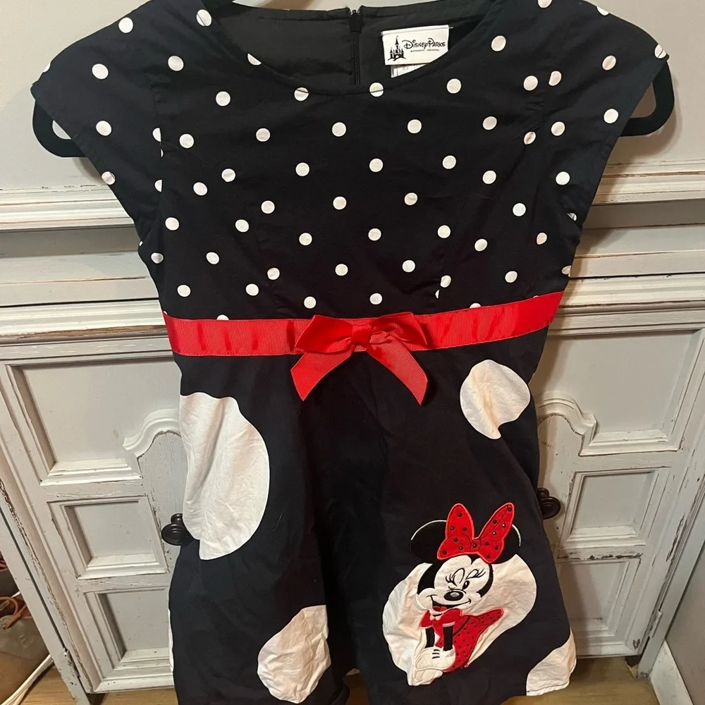 Disney Parks Black and White Polka Dot Dress
